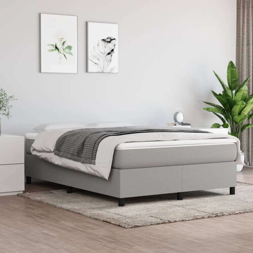  Box spring s madracem svjetlosivi 140x200 cm od tkanine Slike