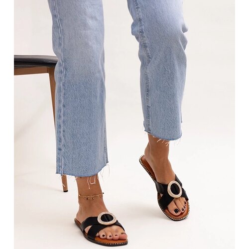 D/CEO Black slippers with fur insulated Valle Slike