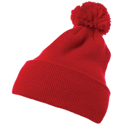 Flexfit pom Pom Knit hat with cuff red Cene