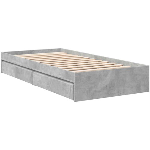  Okvir kreveta s pohranom s ladicama Betonska siva 80 x 200 cm Slike
