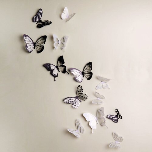 Ambiance Komplet 18 3D nalepk Butterflies Chic Slike