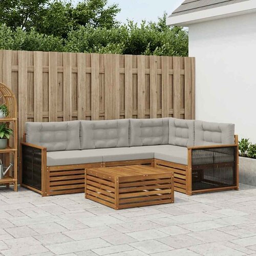 Set vanjskih sofa 5 kom. Prirodna i svjetlosiva Cijene