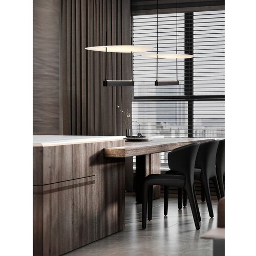 Nova Luce Bela/mat črna aluminijasta LED zatemnitvena viseča svetilka &amp;oslash; 40 cm Diona &amp;ndash; Slike