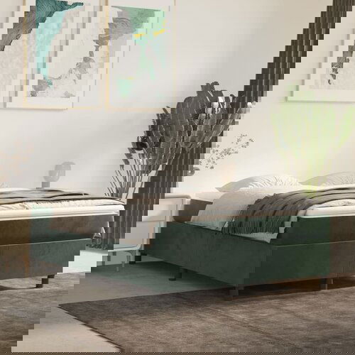 vidaXL Krevet s oprugama i madracem tamnozeleni 140x200 cm baršunasti Cijene