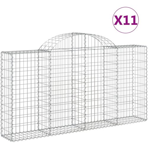  Lučne gabionske ko&amp;scaron;are 11kom 200x30x100/120cm pocinčano željezo Slike
