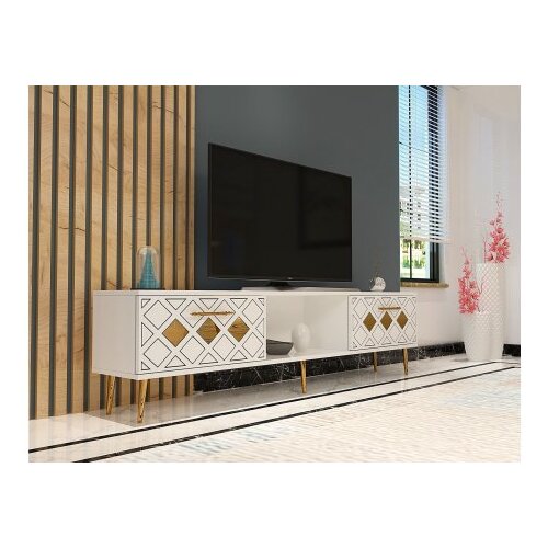 Hanah home TV ormarić kupola, 150x40,6x29,6 cm, bijelo-zlatna boja Cene