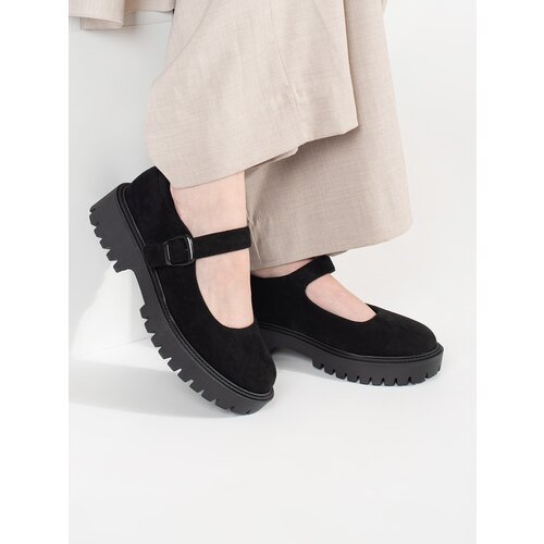 GOODIN Black suede platform shoes Cene