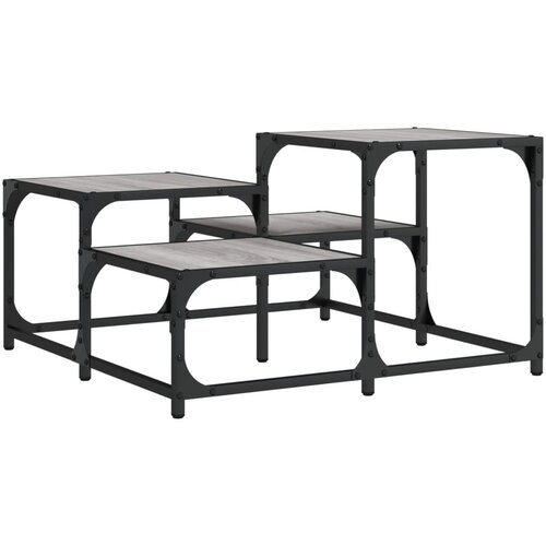 Maison Chic Klubska mizica - kavna mizica - Nizka mizica siva sonoma 68x68x40 cm inženirski les, (21752472) Slike