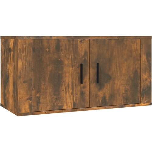 Maison Chic Stenska TV omarica - TV stojalo - Televizijska omarica dimljen hrast 80x34,5x40 cm, (21701660) Slike