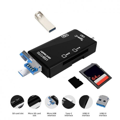  Čitač kartica USB JWD 6u1 OTG crni Cene