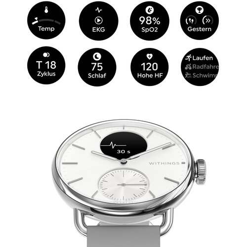 Withings scanwatch 2 38mm wei&amp;szlig;/silber Slike
