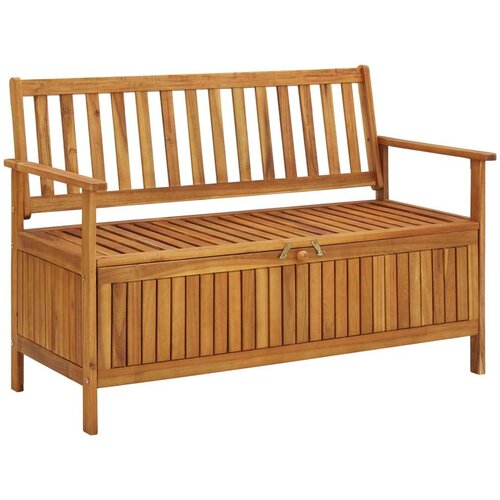  Klupa za pohranu 120 cm od masivnog bagremovog drva Slike