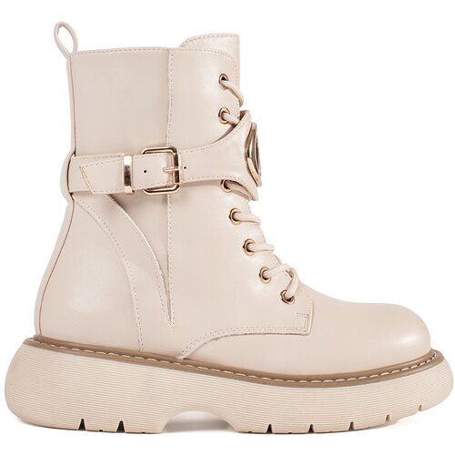 Shelvt Beige lace-up ankle boots for women Cijene