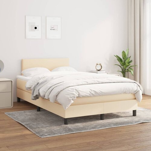 The Living Store Box spring postelja z vzmetnico krem 120x200 cm blago - Box Spring Postelja, (21513416) Slike