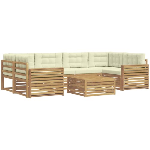  Set vanjskih sofa 7 kom. Bijela i krem Slike