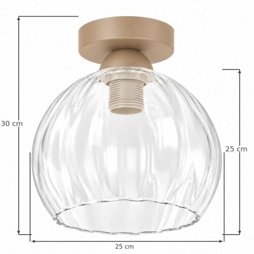 Brilagi LED Stropno svetlo RETRO GLASS 1xE27/60W/230V prečnik 25 cm bež/prozirno Slike