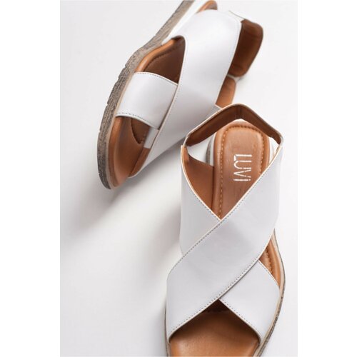 LuviShoes Women's White Sandals 706 Cene