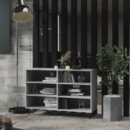 VidaXL komoda siva sonoma 103,5x35x70 cm iverna plo&amp;scaron;ča Slike