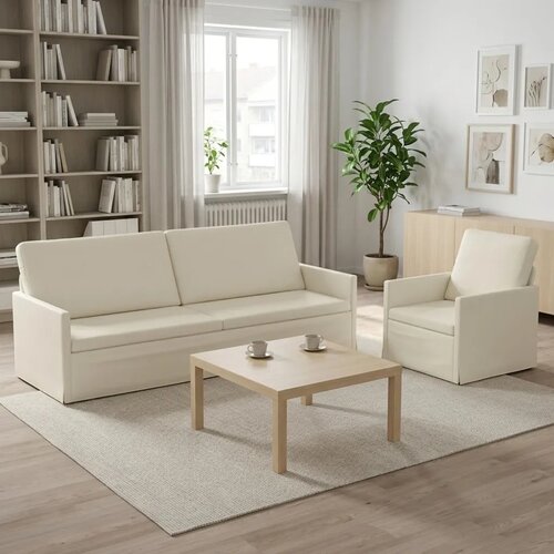  Set sofe 2 pcs Krem Kordura tekstil - Krem 1-Sjedalo + 3-Sjedalo (210 cm) Cene