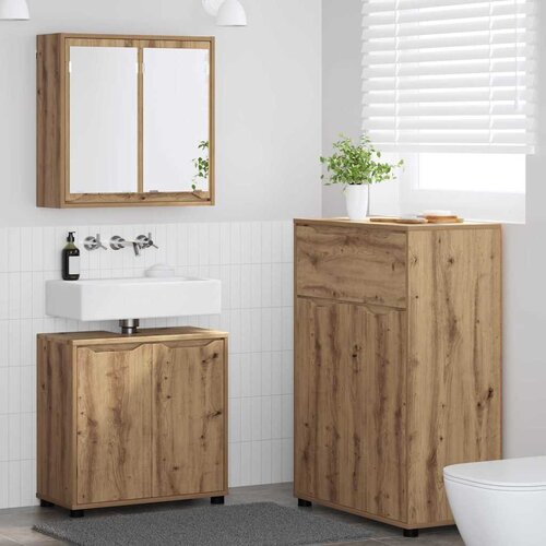 vidaXL set namje&scaron;taja za kupaonicu s ladicama 3 pcs umjetnički hrast Cijene