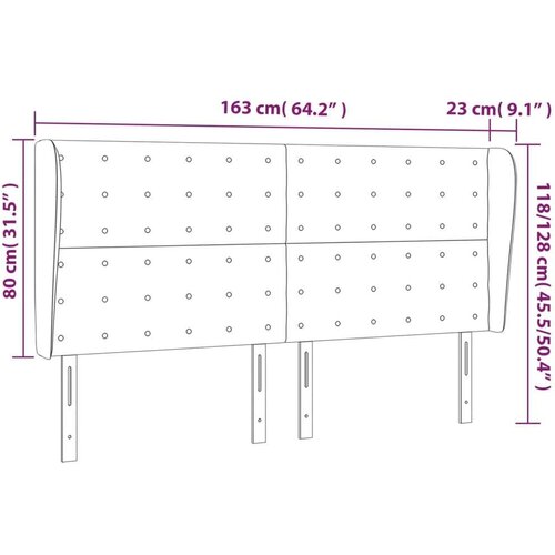  Uzglavlje s u&amp;scaron;ima ružičasto 163x23x118/128 cm bar&amp;scaron;unasto Slike