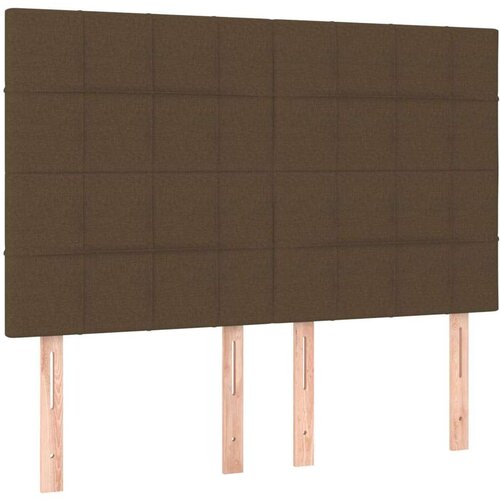  Uzglavlje tamnosmeđe 144x5x118/128 cm od tkanine Slike