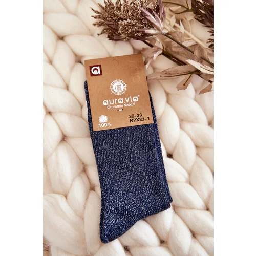 Kesi Women's Socks With Shiny Thread Navy blue