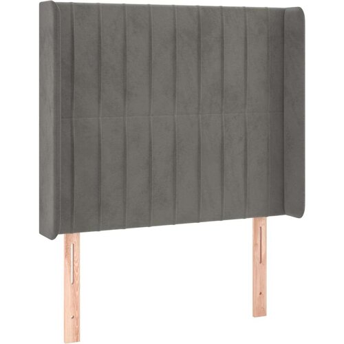  Uzglavlje svjetlosivo 103 x 16 x 118/128 cm bar&amp;scaron;unasto Slike