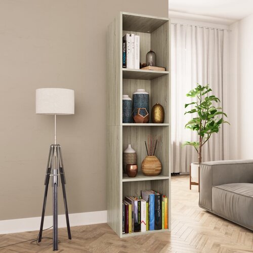 VidaXL Knjižna / TV omara sonoma hrast 36x30x143 cm iverna plo&amp;scaron;ča Slike