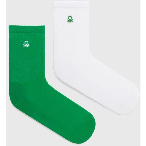 United Colors Of Benetton Otroške nogavice 2-pack zelena barva