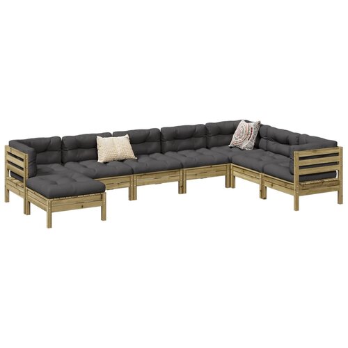  8-dijelni set vrtnih sofa s jastucima od impregnirane borovine Cijene