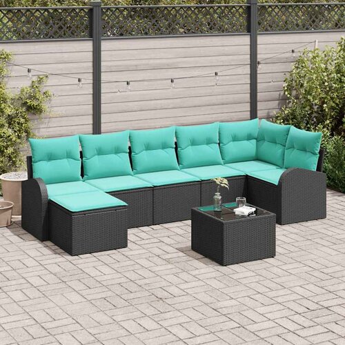  Set sofe s jastukom s pohranom 8 pcs Crna i Tirkizna poliratan Cene