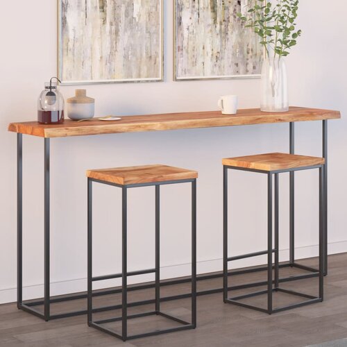 VidaXL Stolna ploča 160x40x2,5 cm pravokutna bagremovo drvo živi rub Slike