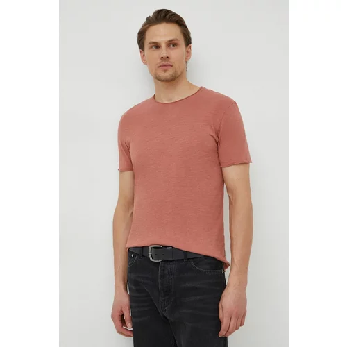 Sisley Bombažna kratka majica moški, roza barva