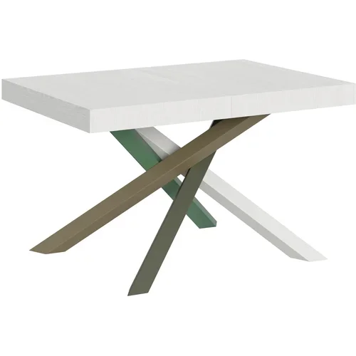 Itamoby   Volantis (90x120/224 cm) - bela, barva nog: bela, zelena - raztegljiva jedilna miza, (20842686)