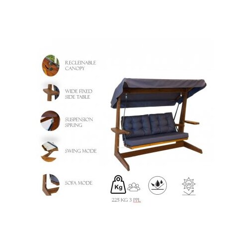 Hanah home vrtna ljuljačka Viva 2200 220x175x100cm Antracit Slike