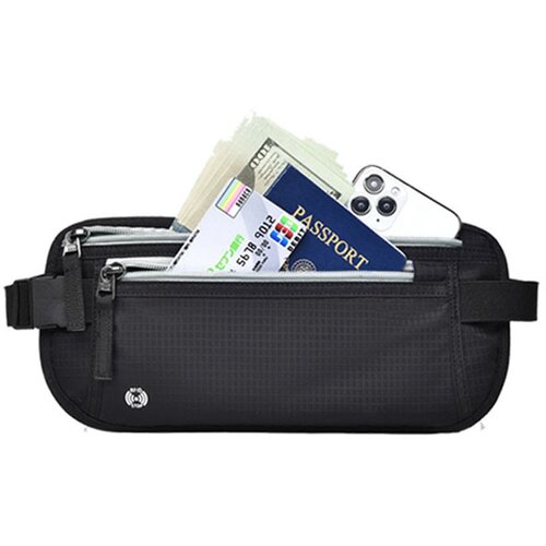 INF Ledvena torbica z RFID za&amp;scaron;čito za potovanja Black+Grey, (21838436) Slike