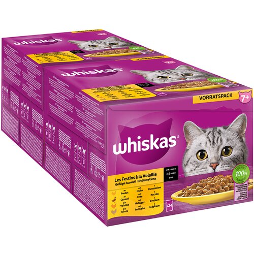 MEGA pakiranje Whiskas Senior vrečke 48 x 85 g - 7+ Perutninski izbor v omaki (pi&scaron;čanec, perutnina, raca, puran) Cijene
