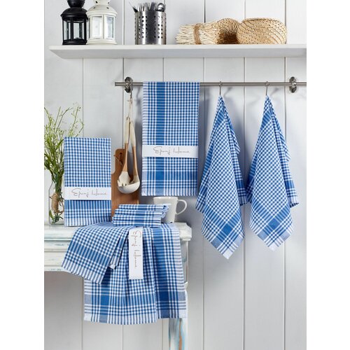 pötikareli - Blue BlueWhite Wash Towel Set (10 Pieces) Slike