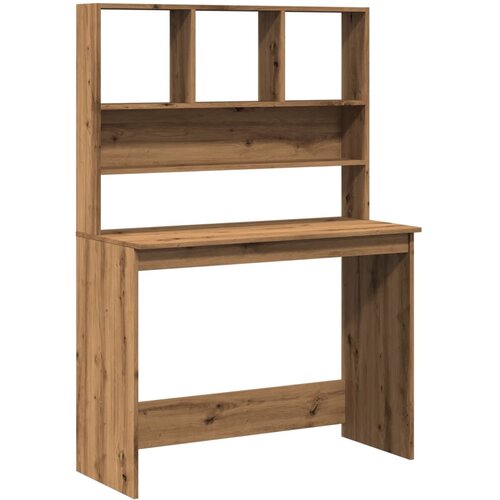 vidaXL Pisalna miza s policami artisian hrast 102x45x148 cm inž. les Cene