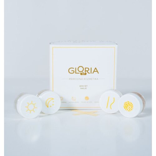 Gloria Mini Set - Dnevna Krema 5ml, Noćna Krema 5ml, Hijaluronska Krema 5ml I Piling Za Lice 5ml Cene