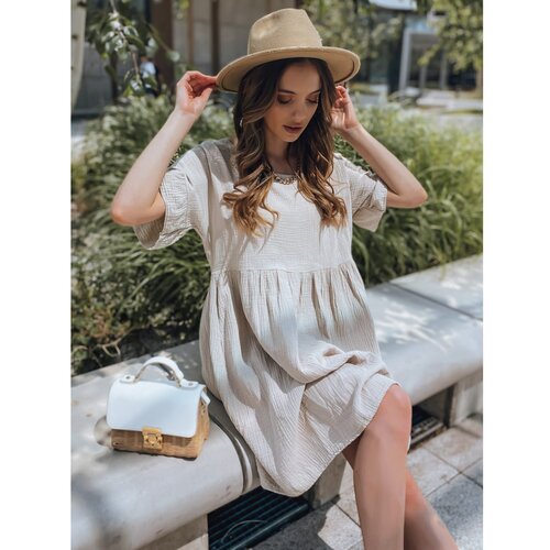 DStreet MUSLIN dress APOLLA beige EY2138 Slike