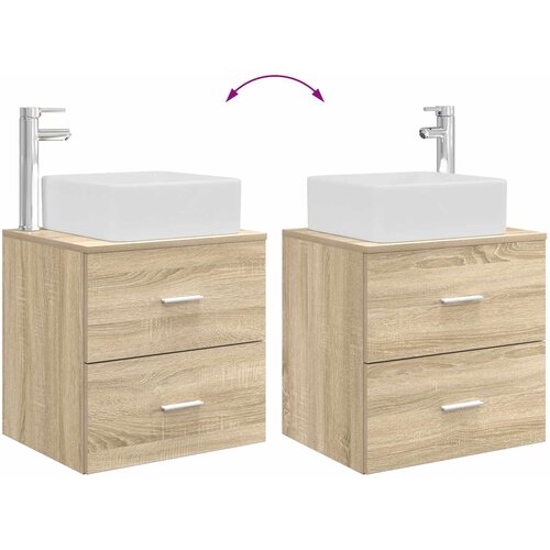  Set namje&amp;scaron;taja za kupaonicu 2 kom. Hrast sonoma Smeđa 59 x 35 x 80 cm Slike