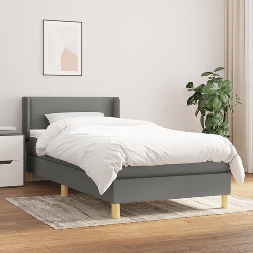 The Living Store Box spring postelja z vzmetnico temno siva 100x200 cm blago - Box Spring Postelja, (21520450) Cene