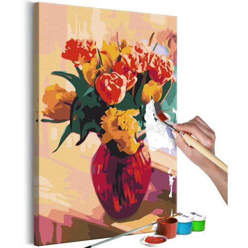  Slika za samostalno slikanje - Tulips in Red Vase 40x60 Slike