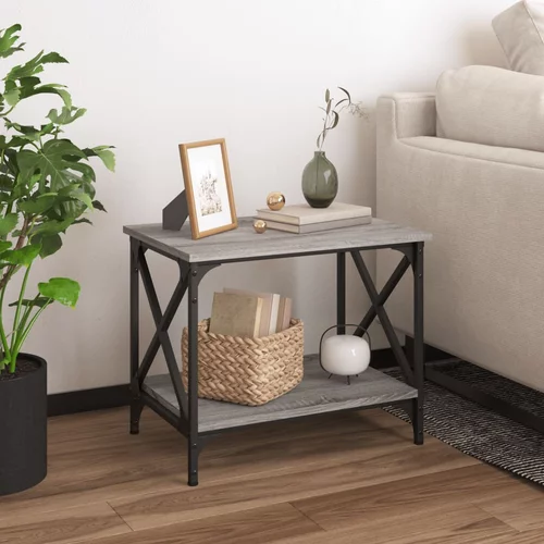  Bočni stolić siva boja hrasta 55x38x45 cm od konstruiranog drva