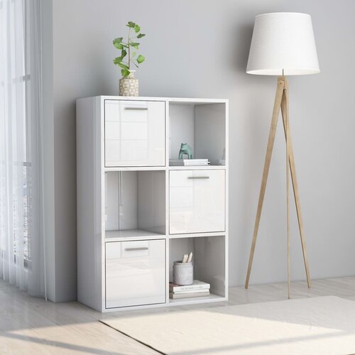 VidaXL Omara za shranjevanje visok sijaj bela 60x29,5x90 cm iverna pl. Slike