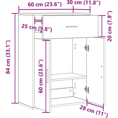 VidaXL Ormarić / Komoda Staro drvo 79 x 38 x 80 cm Konstruirano drvo Slike