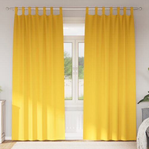 VidaXL Zavjese 2 pcs žuta boja senfa 260 x 140 cm Poliester Slike