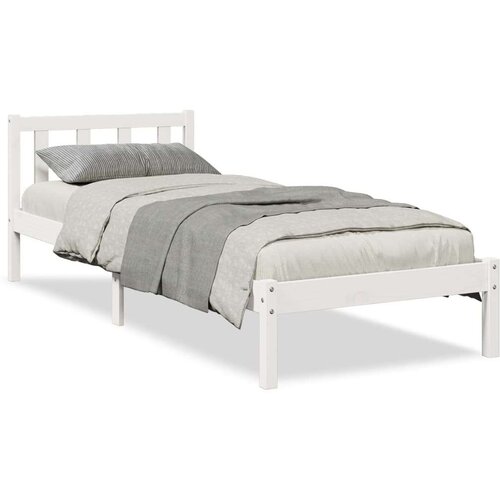 vidaXL Okvir kreveta bez madraca bijeli 100x210 cm masivna borovina Cene